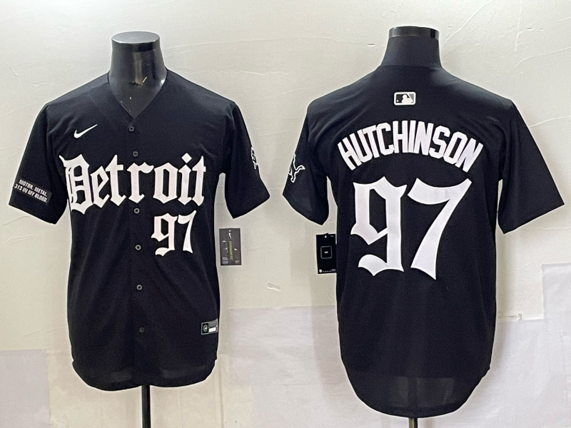 Men 2025 Detroit Lions #97 Hutchinson Black NFL jersey 001->detroit lions->NFL Jersey